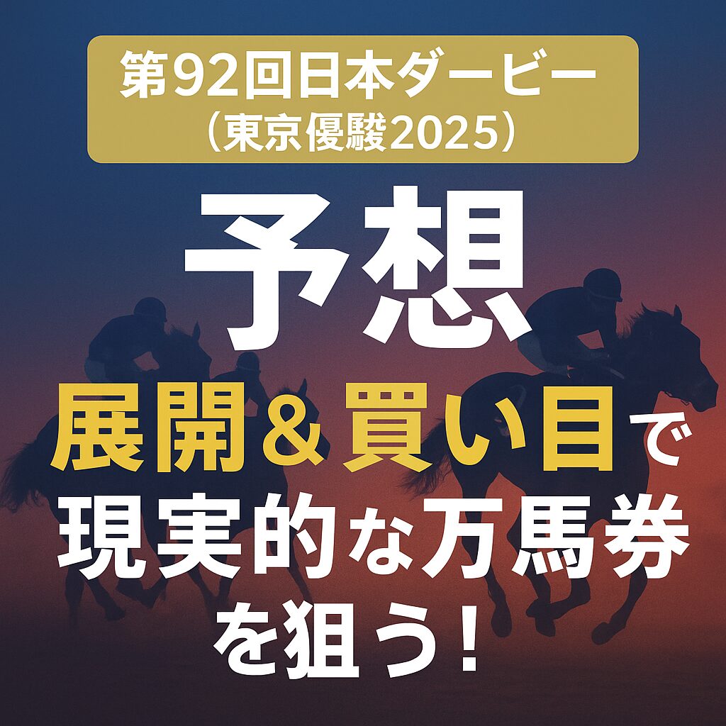 第92回日本ダービー（東京優駿2025）予想｜展開＆買い目で現実的な万馬券を狙う！