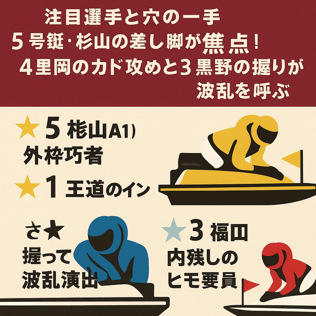 三国競艇場12R_スズキ・カープラザカップ_20251030_注目選手