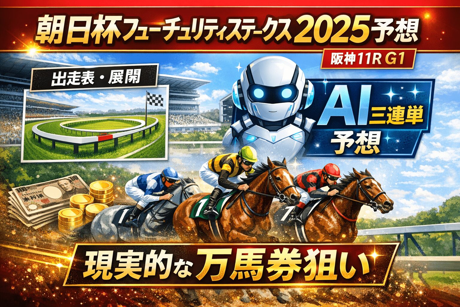 阪神競馬場11R_朝日杯フューチュリティステークス_ページアイコン画像_悪徳ガチ検証Z