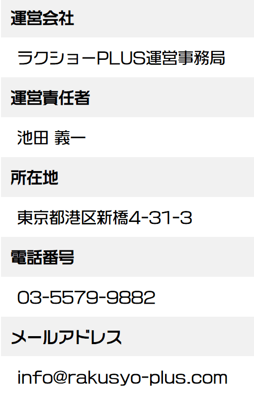 ラクショープラス_運営会社