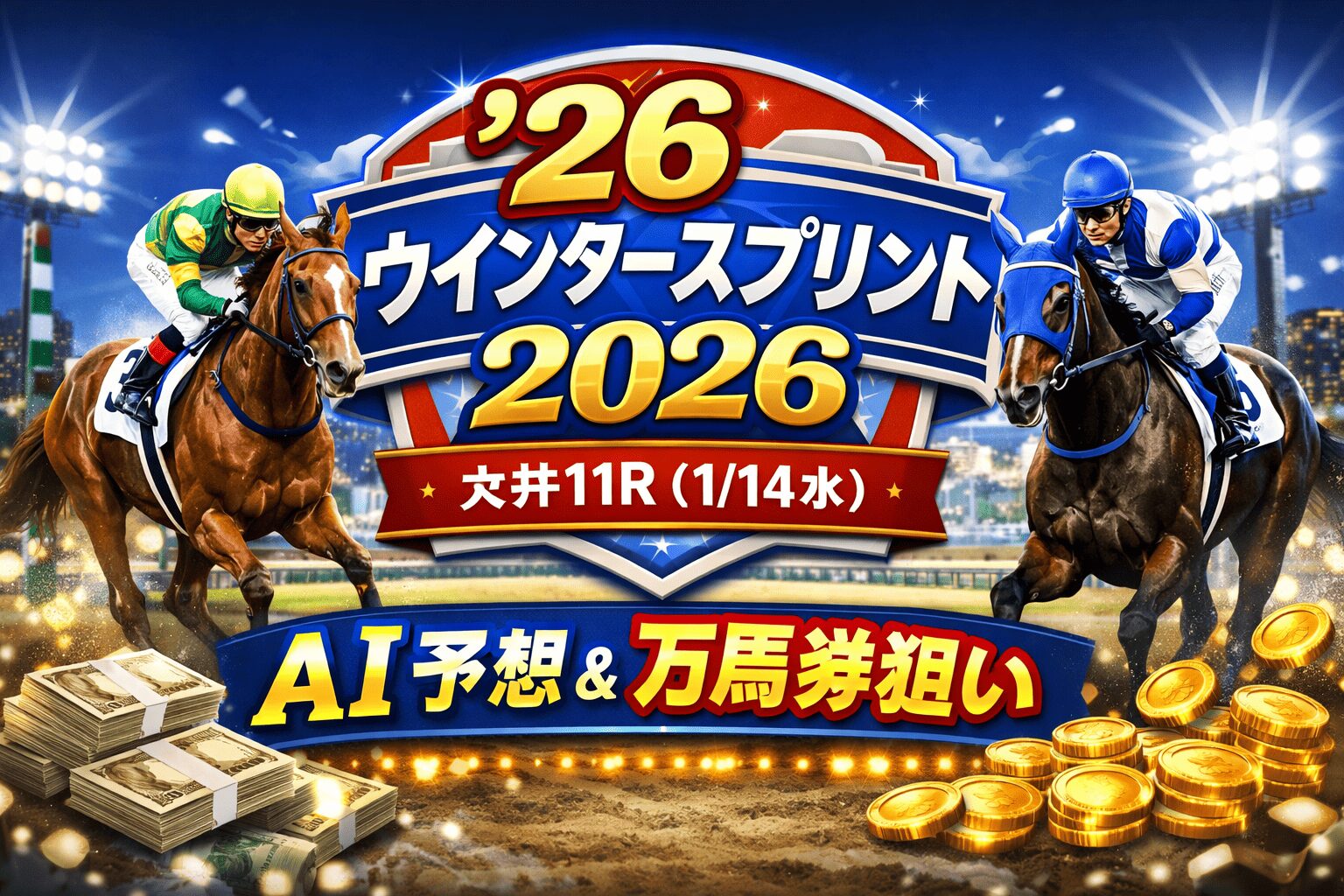 大井競馬場11R_ウインタースプリント_20260114_ページアイコン画像_悪徳ガチ検証Z
