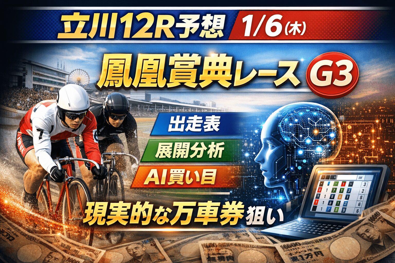 【立川12R予想 1/6】鳳凰賞典レース2026（G3）｜出走表・展開分析とAI買い目で現実的な万車券狙い