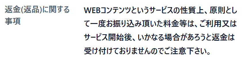 ウルフボート_返金返品に関する事項