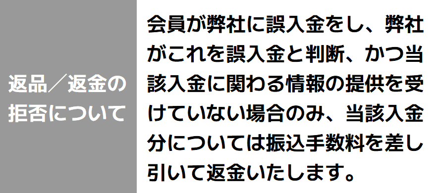 サキガケ_返品返金の拒否について