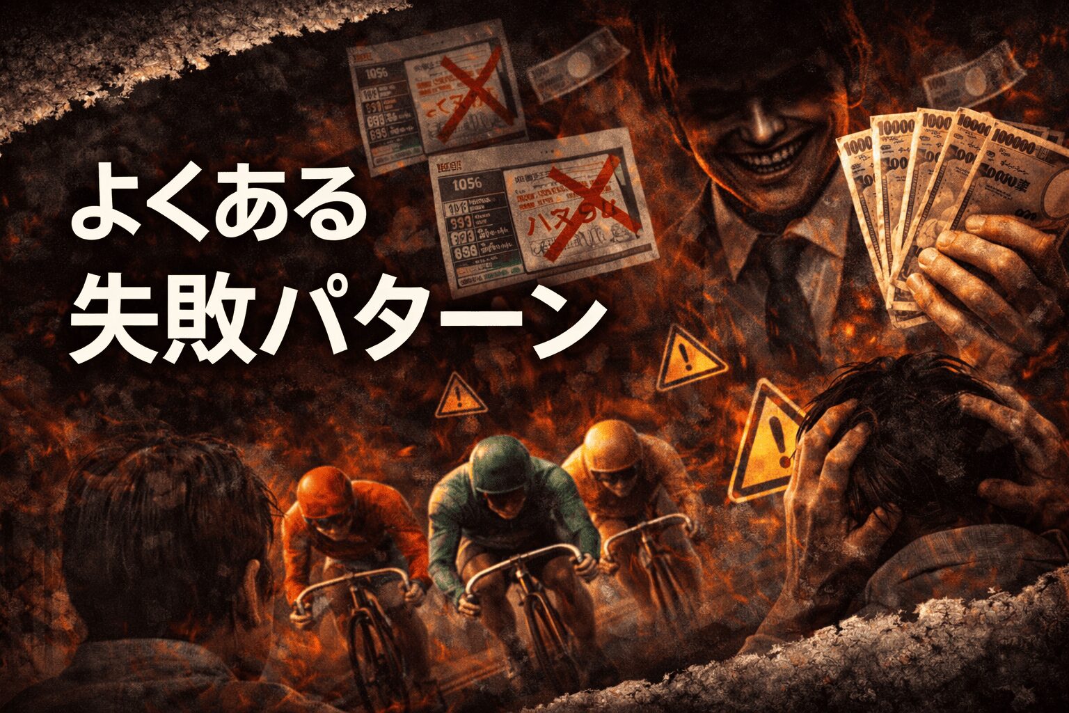 悪徳競輪予想サイト_アイコン_危険な競輪予想サイトに騙された人がハマる流れ