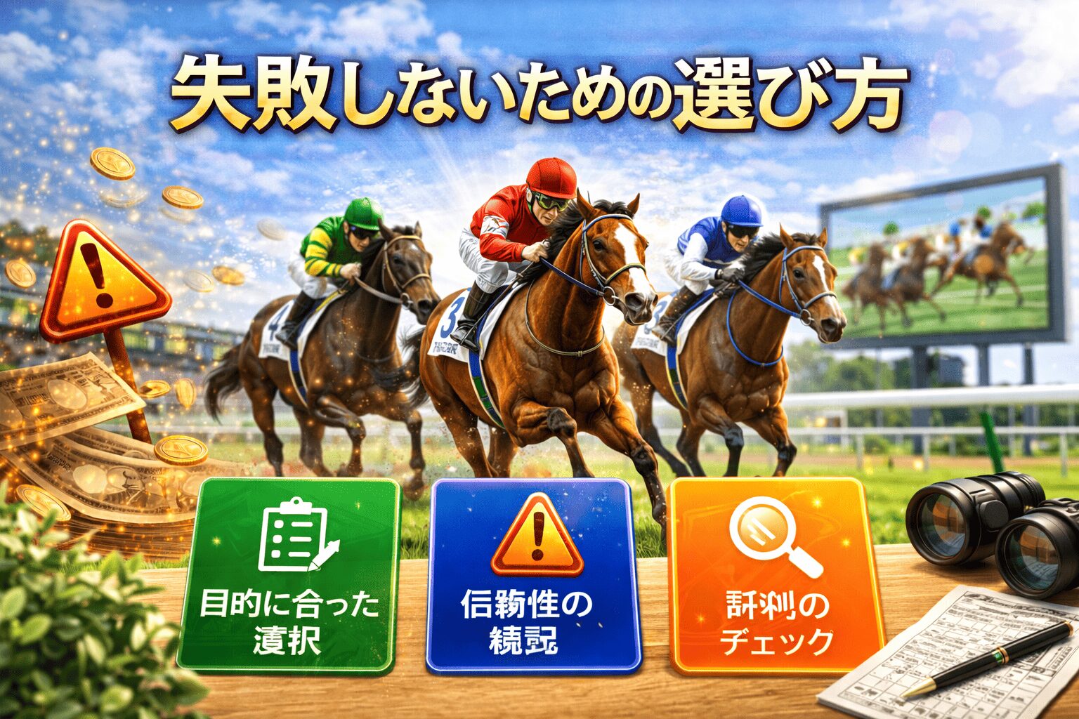 競馬予想サイト_アイコン_競馬予想サイトで失敗しないための選び方