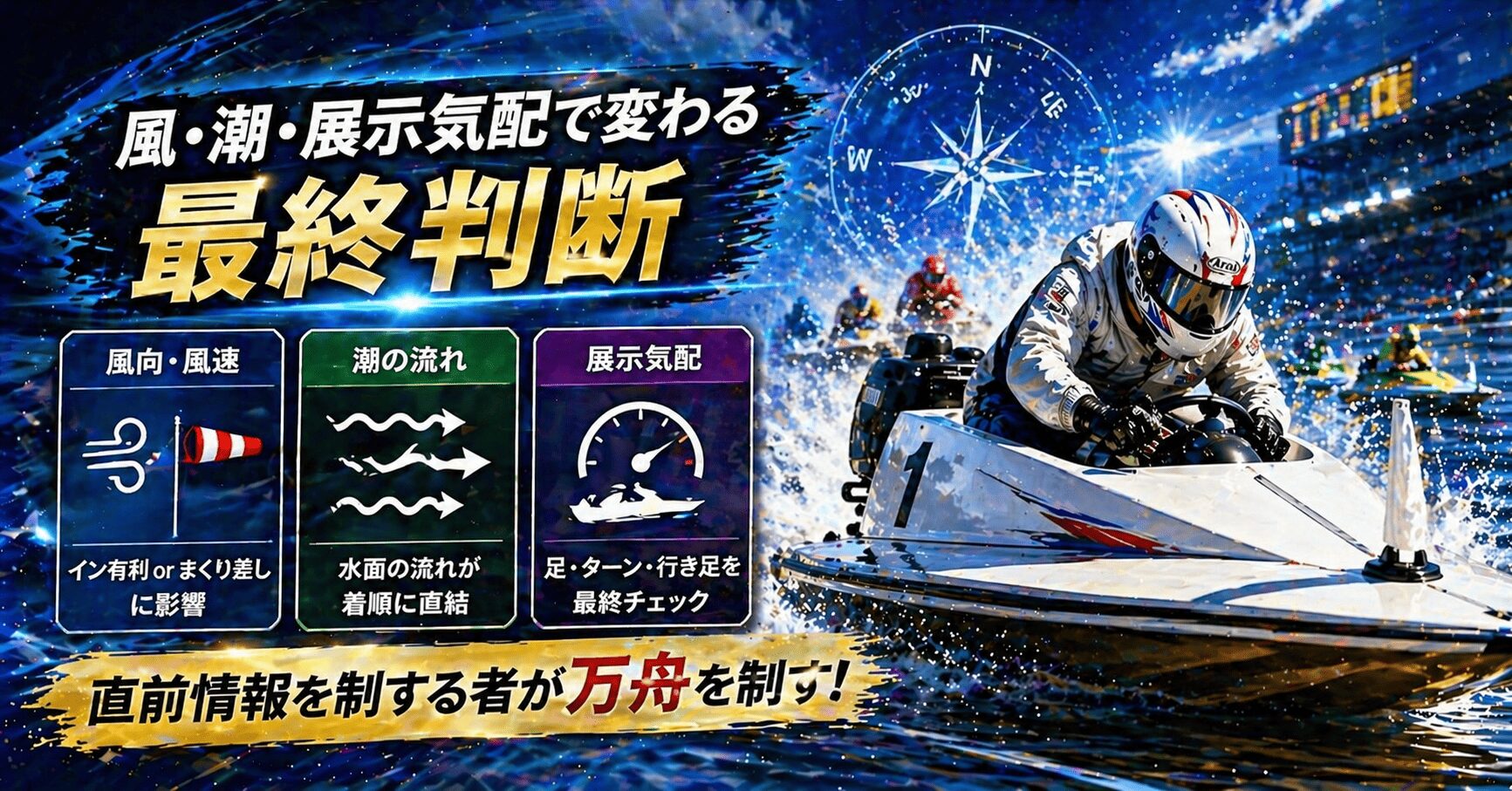 鳴門競艇12R_オールレディース第４２回渦の女王決定戦競走_アイコン_鳴門競艇の水面傾向と予想リスク