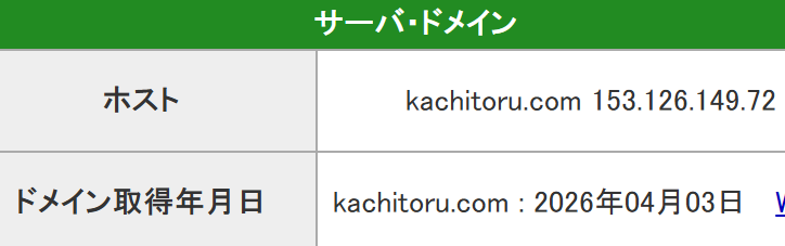 カチトル_サーバー情報
