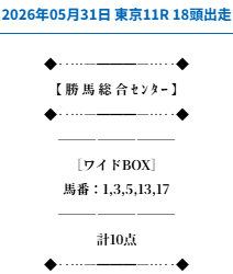 勝馬総合センター_無料予想_20260531_東京11R